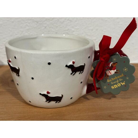 Sunday Morning Ceramics Dachshund Christmas Mug NWT - Picture 3 of 4